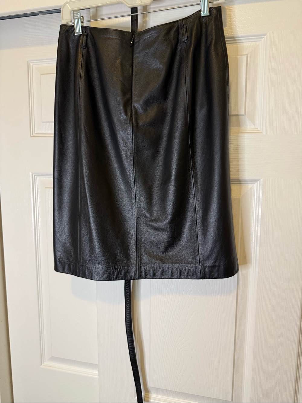 LOFT Black Faux Leather Pencil Skirt